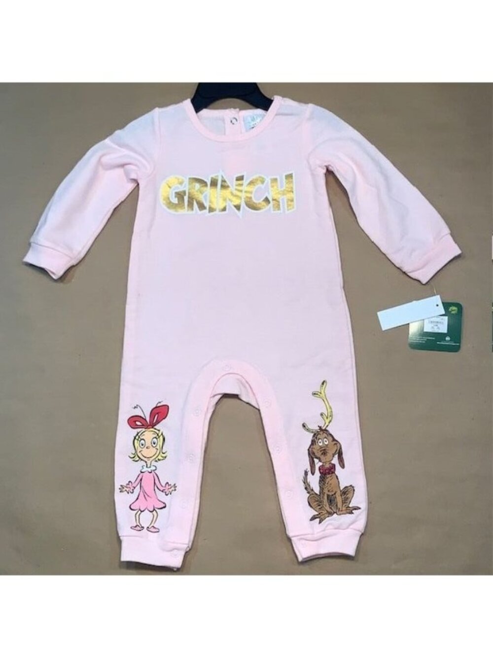 The Grinch Cindy Lou & Max Pink Girls Christmas 1 PC Outfit Size 12M